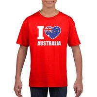 Rood I love Australie fan shirt kinderen - thumbnail