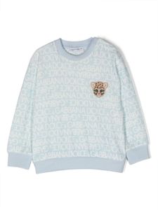 Dolce & Gabbana Kids sweat à logo imprimé - Bleu