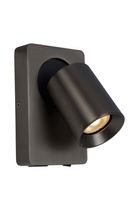 NIGEL Wandspot Dimb. GU10 5W 3000K USB oplaadpunt Zwart Staal