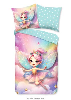 Good Morning Kinderdekbedovertrek "fee met regenboogvleugels" - Multi - (135x200 cm) - Katoen Good Morning Kinderdekbedovertrek "fee met regenboogvleugels" - Multi - (135x200 cm) - Katoen