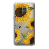 Sunflower and bees: Samsung Galaxy A8 (2018) Transparant Hoesje