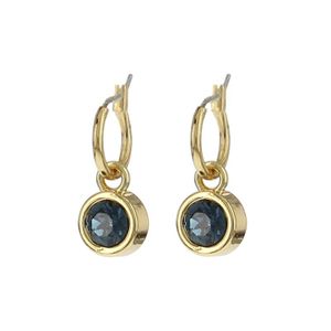 Biba Hang Oorbellen met Swarovski Steentje Montana Goud