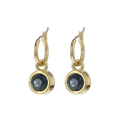 Biba Hang Oorbellen met Swarovski Steentje Montana Goud