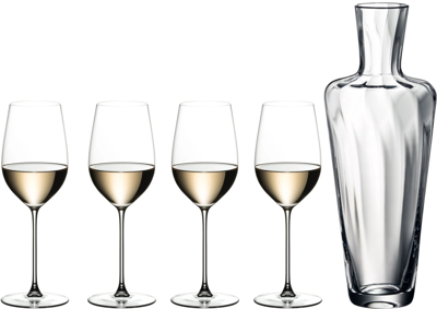 Riedel Wijnglazenset - Witte Wijnglazen - Veritas - Rieseling/Zinfandel + Mosel Decanter