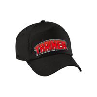 Cadeau pet/cap voor volwassenen - trainer - zwart/rood - geweldige coach - sport - thumbnail