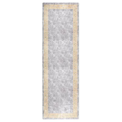 VidaXL Vloerkleed wasbaar anti-slip 80x300 cm grijs