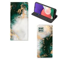 Standcase voor Samsung Galaxy A22 5G Marmer Groen