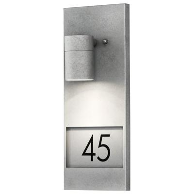 KonstSmide WandspotModena Adress zinkgrijs met huisnummer - 7655-320