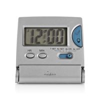 Nedis CLDK001SR Digitale Reiswekker Slank Opvouwbaar Zilver