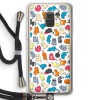 Kleurrijke katten: Samsung Galaxy A8 (2018) Transparant Hoesje met koord