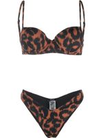 Noire Swimwear bikini à imprimé léopard