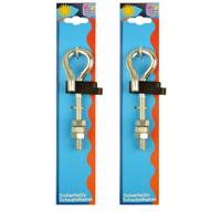 Happy People schommelhaak - 4x - zilver - staal - 16 cm - met moer
