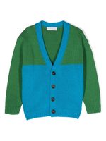 There Was One Kids cardigan colour block à col v - Vert