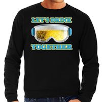 Apres ski sweater voor heren - Lets drink together - zwart - wintersport - skien/snowboarden