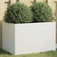 VidaXL Plantenbak 62x40x39 cm staal wit