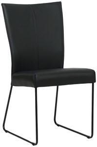 Zwarte leren industriële eetkamerstoel Mate - Hermes Leer Nero (zwart leer)