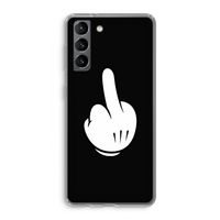 Middle finger black: Samsung Galaxy S21 Transparant Hoesje