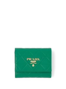 Prada petit portefeuille à design matelassé - Vert