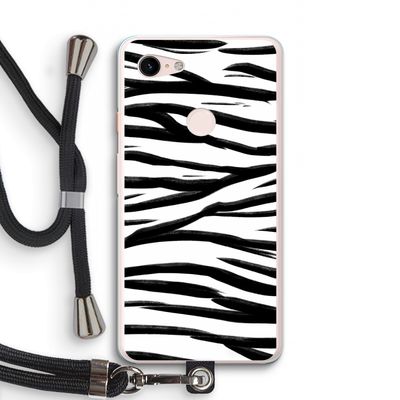 Zebra pattern: Pixel 3 XL Transparant Hoesje met koord