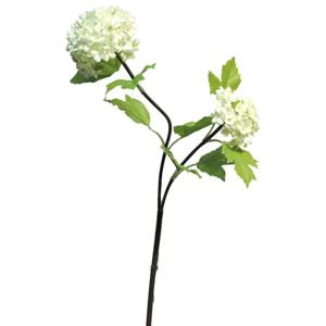 Kunstbloem Viburnum/sneeuwbal Roseum - 50 cm - creme - losse steel - kunst zijdebloemen