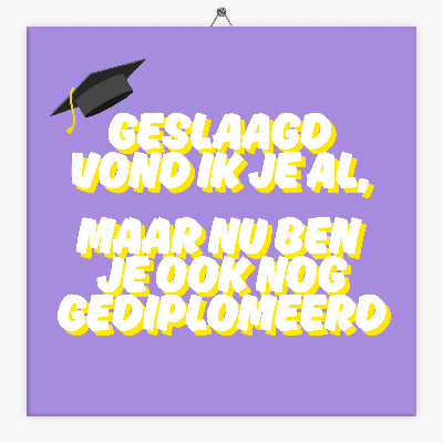 Tekst tegeltje geslaagd vond ik je al
