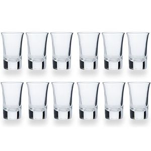 12x Shotglazen/borrelglaasjes 35 ml/4,4 x 6,5 cm van glas