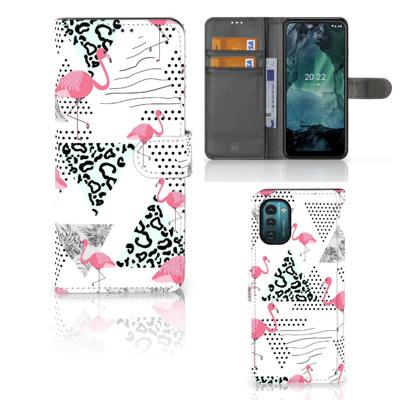 Nokia G11 | G21 | Telefoonhoesje | Met pasjeshouder | Flamingo Triangle