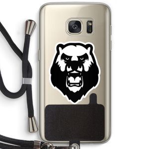 Angry Bear (white): Samsung Galaxy S7 Transparant Hoesje met koord