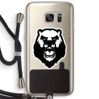 Angry Bear (white): Samsung Galaxy S7 Transparant Hoesje met koord