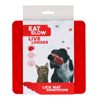 Eat Slow Live Longer Lick Mat Honeycomb Rood