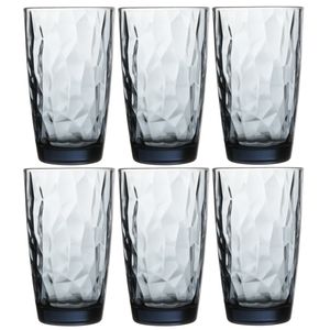 Set van 18x stuks waterglazen/longdrinkglazen blauw 470 ml