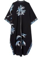 PUCCI robe-caftan en soie à imprimé zébré - Noir