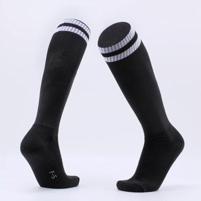 Kinderen voetbal sokken jongens Soccer sok Kid boven knie Plain sokken lange voetbal kousen mannen over knie hoge sok grootte: Kids grootte (zwart)
