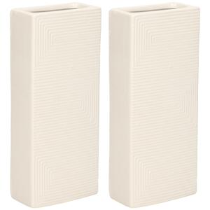 Waterverdamper - 4x - wit - keramiek - 400 ml - radiatorbak luchtbevochtiger - 7,4 x 17,7 cm