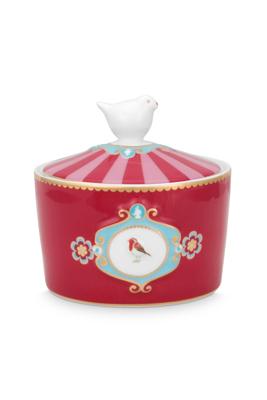 Pip Studio Love Birds Suikerpot Rood/Roze