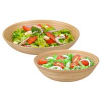 Serveerschaal/saladeschaal set - D30 / D25 - bamboe - naturel