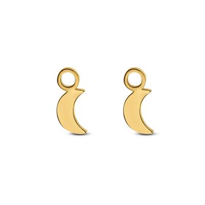 Oorbelhangers maantje - Stainless steel - Goud