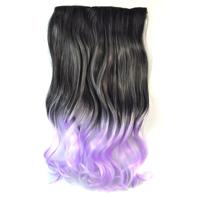 Eendelige naadloze Hair Extension stuk kleur verloop grote golf lang Curling Clip Type haarstukje
