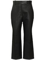 KHAITE pantalon court Melie en cuir - Noir