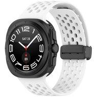 D-buckle siliconen sportband - Wit - Samsung Galaxy Watch Ultra 47mm