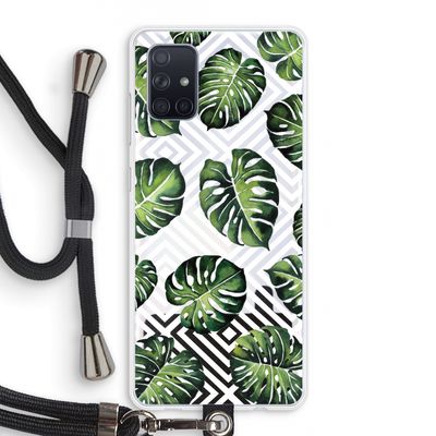 Geometrische jungle: Samsung Galaxy A71 Transparant Hoesje met koord