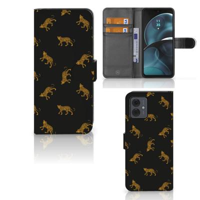 Telefoonhoesje | Met pasjeshouder | voor Motorola Moto G14 Leopards