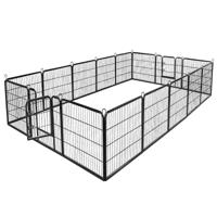 8 Delige Puppy Box Puppy Hek Opvouwbare Dierenbox Metaal Zwart 400 X 240 X 100 CM