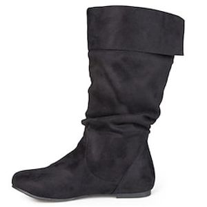Dames Laarzen Suède schoenen Slouchy laarzen Grote maten Buiten Dagelijks Over de knie laarzen Winter Rits Platte hak Ronde Teen Casual Comfortabel minimalisme Suède Rits Effen Kleur Zwart Grijs miniinthebox