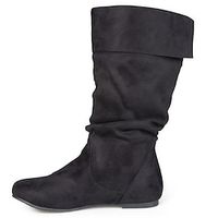 Dames Laarzen Suède schoenen Slouchy laarzen Grote maten Buiten Dagelijks Over de knie laarzen Winter Rits Platte hak Ronde Teen Casual Comfortabel minimalisme Suède Rits Effen Kleur Zwart Grijs miniinthebox - thumbnail