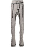 Boris Bidjan Saberi pantalon skinny à bandes contrastantes - Gris - thumbnail