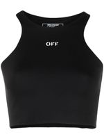 Off-White logo-print cropped tank top - Noir