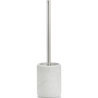 Toiletborstel met grijze gestreepte houder polyresin 36 cm - thumbnail