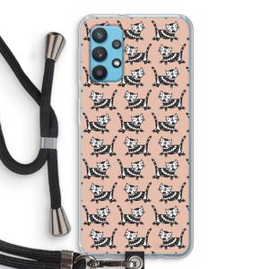 Zwarte poes: Samsung Galaxy A32 4G Transparant Hoesje met koord