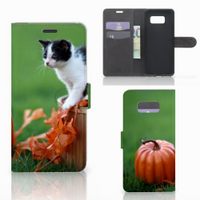 Samsung Galaxy S8 Plus Telefoonhoesje met Pasjes Kitten - thumbnail